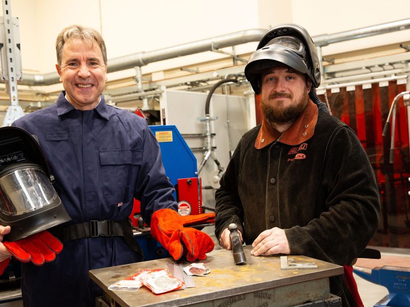 Dan Norris tries his hand at welding