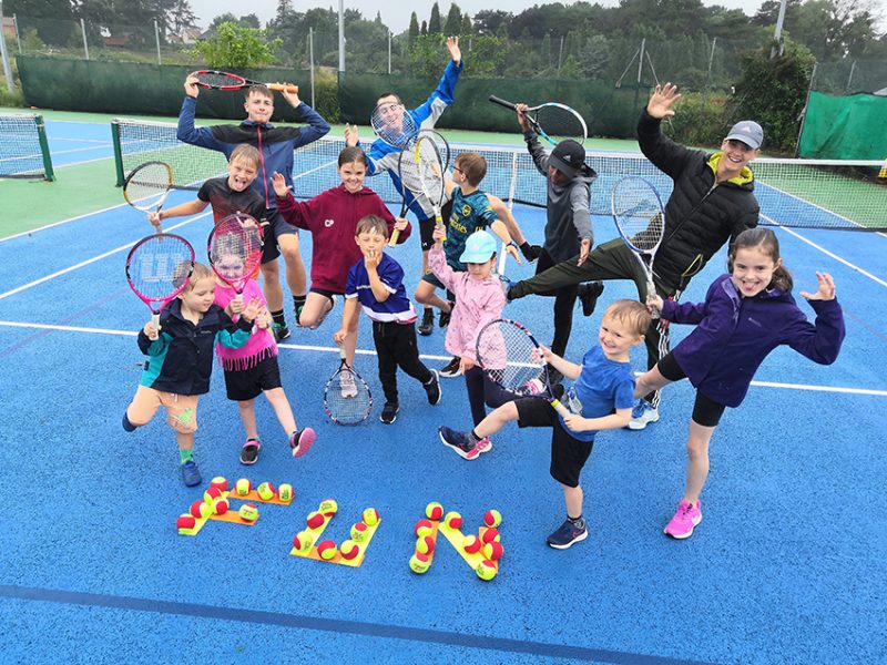 Young tennis players are really getting into the swing of the game