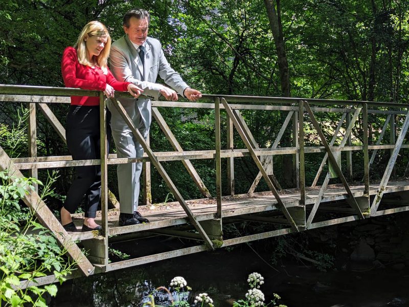 Claire Hazelgrove and Feargal Sharkey at the Frome Valley Walkway