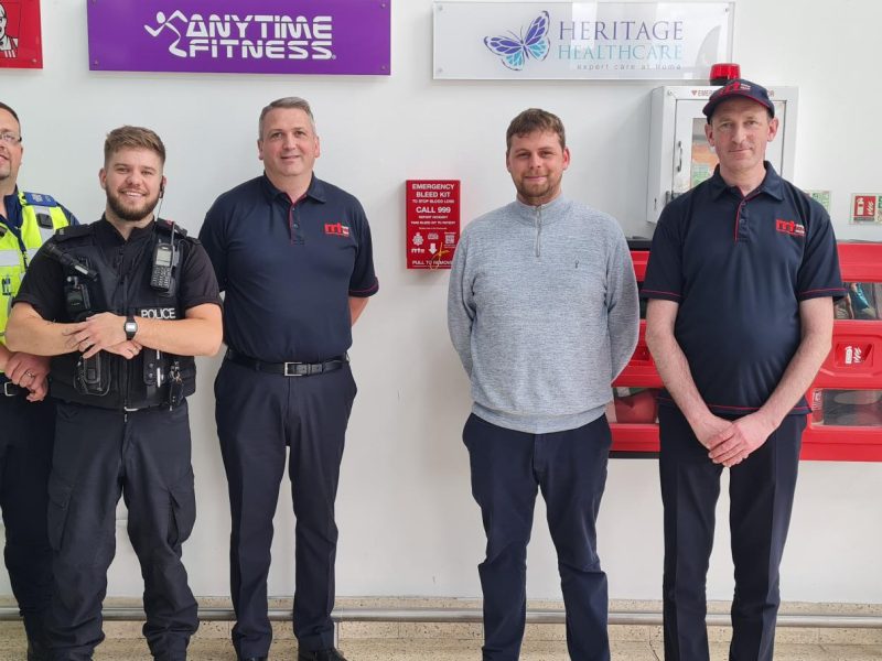 From left to right: Police officers Oliver Kirk and Benjamin Jones-Hill, local RRT volunteers Roland Coldrick and Geoff Biggs, and Willowbrook operations manager Ben Matthews