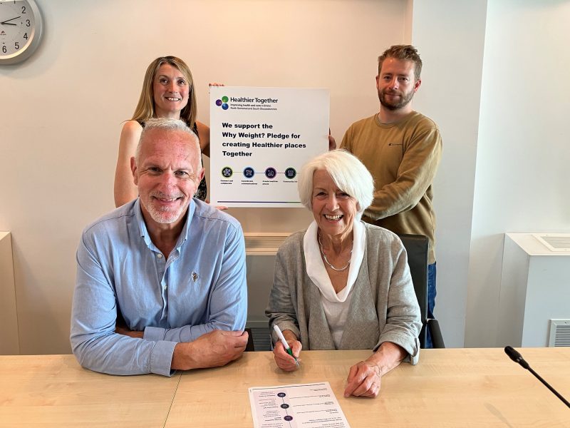 Local leaders have all signed the Why Weight? pledge for healthy living.