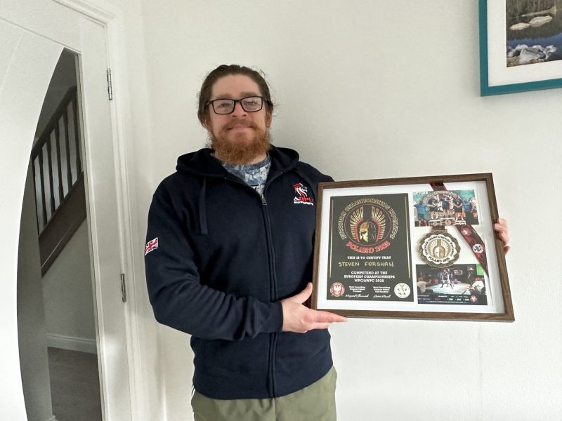 Steven shows off his well-deserved medals after his 2025