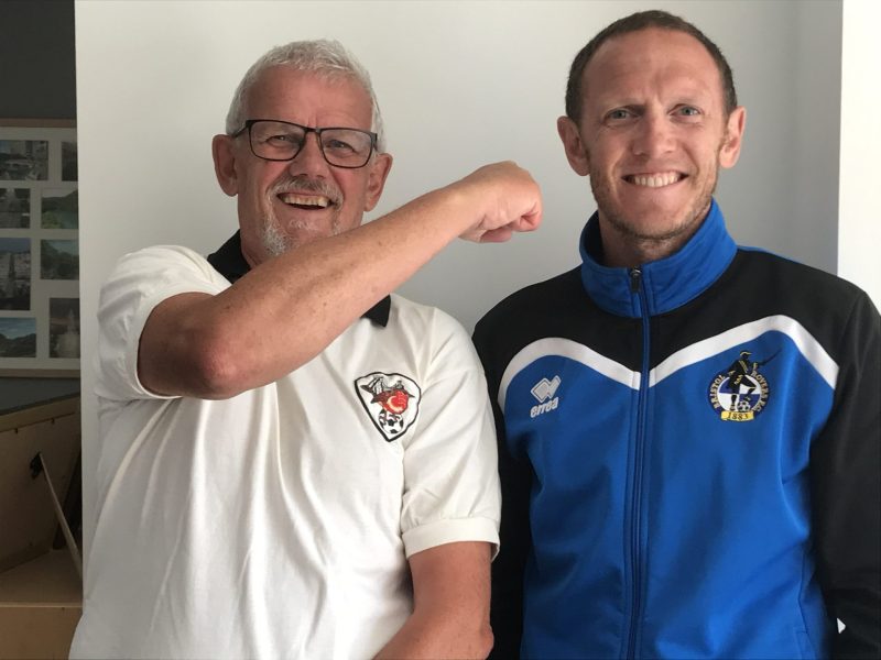 Grant Rees (right) and his dad are ready for some healthy rivalry